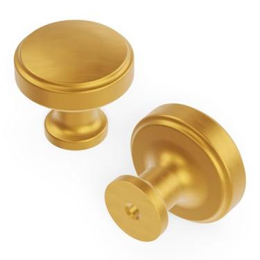 Imagem de Hickory Hardware H077849BGB-10B Puxador Coleção Piper 3,8 cm de diâmetro Acabamento em latão dourado escovado (pacote com 10)