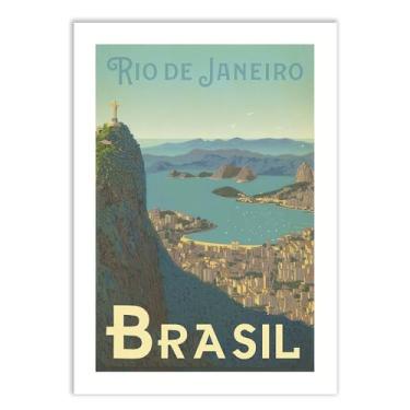 Imagem de Placa Decorativa A2 Cidade Rio De Janeiro Brasil Retro Poster