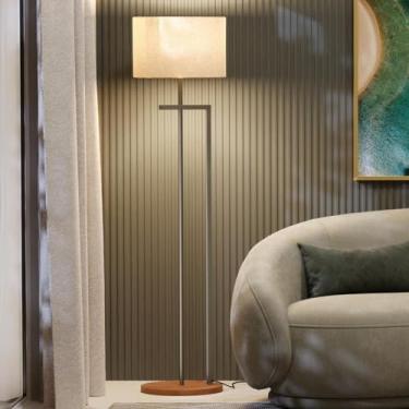 Imagem de UNIDECOR CASA Luminária Aço Carbono Abajur de Chão Luxo Champanhe Cúpula Palha Italiana Salone
