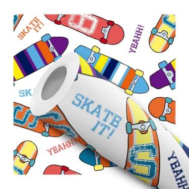 Imagem de Papel de Parede Vinílico Skate Skateboard Colors  Quarto Teen 10m - Si