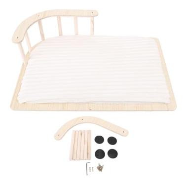 Imagem de Cama Elevada de Gato, Cama de Gato Elevada de Madeira Doméstica Com Cerca de Almofada Macia e Multifuncional Quente e Confortável Cama de Gato Com Almofada Interna para (Estilo