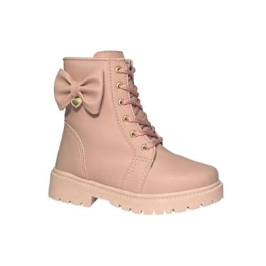 Imagem de Bota Tratorada Nude Infantil Menina com Laço – Conforto e Estilo (Tamanhos 20 ao 34) Sonho De Menina (Rose, BR, Criança de 9 a 12 anos, Numérico, 33)