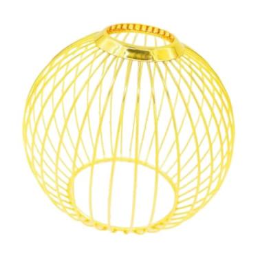 Imagem de IEUDNS Abajur de ferro, suporte de lâmpada industrial com gaiola de arame, proteção para lâmpada, abajur pendente para restaurante, cozinha, hotel, Ouro 14.8x13cm