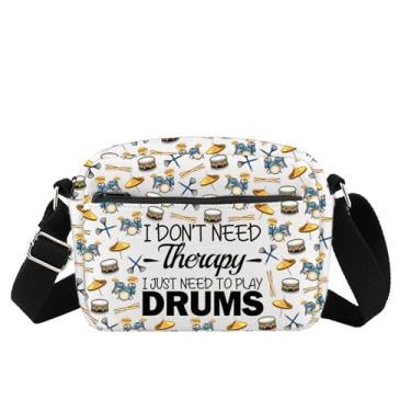 Imagem de WSNANG Presente de baterista I Just Need To Play Drums Bolsa mensageiro para banda de tocador de bateria, Tocar bateria, Moderno