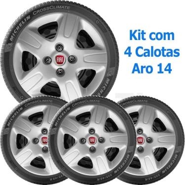 Imagem de 4X Calota Fiat Strada Aro 14 Com Emblema 111Ca