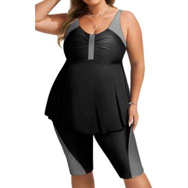 Imagem de Maiô Tankini Hanna Nikole Plus Size Tummy Control feminino