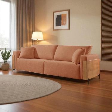 Imagem de Sofá Fixo Heitor 4 Lugares Luxo Pé de Metal 2,40m Castellar Móbile