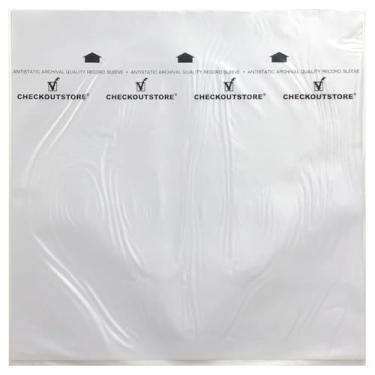 Imagem de CheckOutStore (100) 3 Ply Rice Paper Archival Quality Anti Static for 12" Vinyl 33 RPM Records (White)
