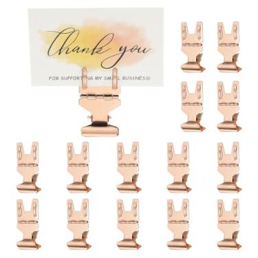 Imagem de PATIKIL 30 peças de clipes de sinal, clipe de suporte de placa de metal, suporte giratório, suporte para exibição de etiquetas de preço de mercadoria de supermercado, varejo, roupas, ouro rosa