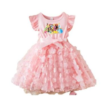 Imagem de Vestido De Verão Princesa Branca De Neve Para Meninas 2-6 Anos Com Laç
