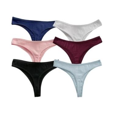 Imagem de Conjunto De 6 Calcinhas G-String De Algodão Sexy Para Mulheres, Linger
