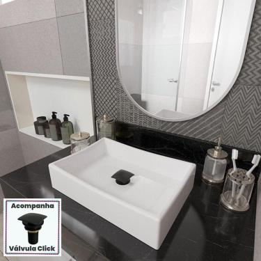 Imagem de Kit Cuba Dalla Sobrepor Com Válvula Click Black Branco Branco