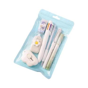 Imagem de Conjunto De Material Escolar 7 Em 1 Para Crianças, Lápis, Borracha, Fi