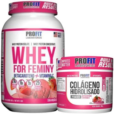 Imagem de WHEY PROTEIN FOR FEMINY 907G l COLÁGENO HIDROLISADO 300G l PROFIT-Unissex