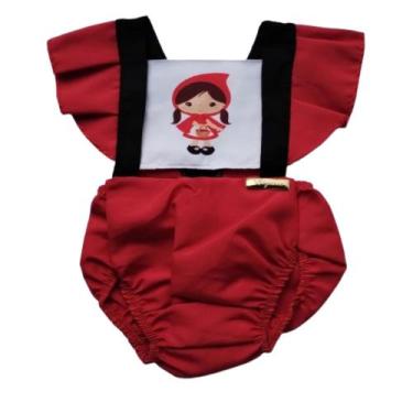 Imagem de Romper Temático Jardineira Fantasia Mesversario Infantil Bebê Menina P