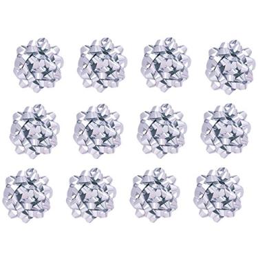 Imagem de The Gift Wrap Company Arcos decorativos de confetes, grande, prata metálica (pacote com 12)