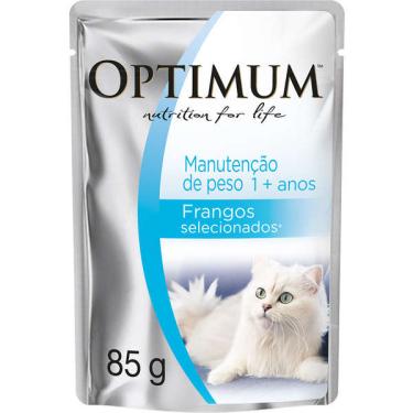 Imagem de Ração Úmida Optimum Sachê para Gatos Adultos Manutenção de Peso Frango - 85 g