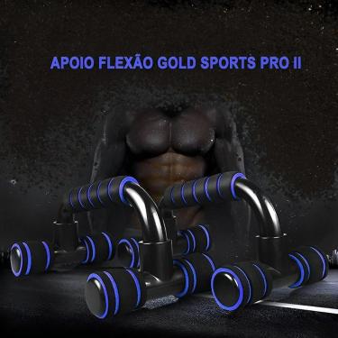 Imagem de Kit Apoio Para Flexão Gold Sports Pro II em Pvc e PP - 2 Unds Mais Uma Mesh Bag-Unissex