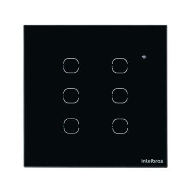 Imagem de Interruptor Smart Wi-Fi Touch Compatível com Alexa 6 Teclas EWS 1006 Preto Intelbras