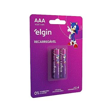 Imagem de Pilha recarregável AAA 1000mAh Elgin com 2 unidades Palito