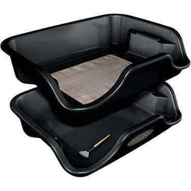 Imagem de Harvest More Recipiente portátil para estação de trabalho de 2 peças com tela de peneira de aço inoxidável de 150 mícrons, bandeja de acabamento e escova estática, tela intercambiável, feito nos EUA