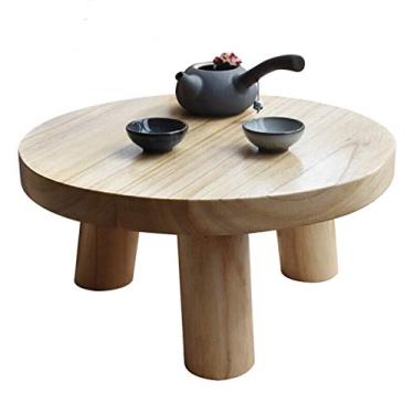 Imagem de Mesa lateral criativa pequena mesa de chá mini mesa de chá mesa de janela saliente estilo japonês simples varanda mesa de centro tamanho mesa de centro opcional para sala de estar (tamanho: pequeno)