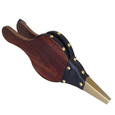 Imagem de Wood Fireplace Bellow Air Bellow Ornament Hand Bellow Pump Fire Tools Accessories with Hanging Leather Strap for Outdoor Camping BBQ Grill S (Brown) (Color : As Shown, Size : Large)