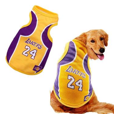 Imagem de Camiseta Basquete Nba Los Angeles Lakers Roupa Pet Cachorro Gato Grande Porte