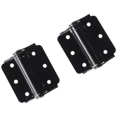 Imagem de Hardware Essentials 852868 Hardware Essentials 852546 Dobradiça de mola de porta de tela ajustável preta de latão acetinado de dupla ação (76,2 mm), 2 unidades