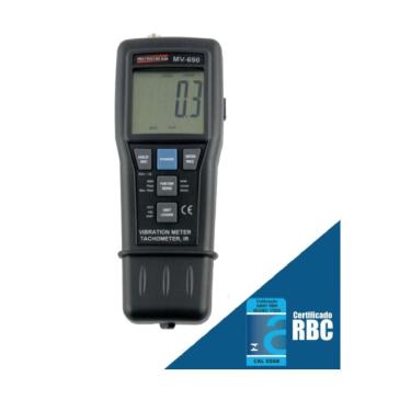 Imagem de Medidor Vibração Digital Tacômetro Contato Pp Velocidade Aceleração Datalogger Mv-690 P...