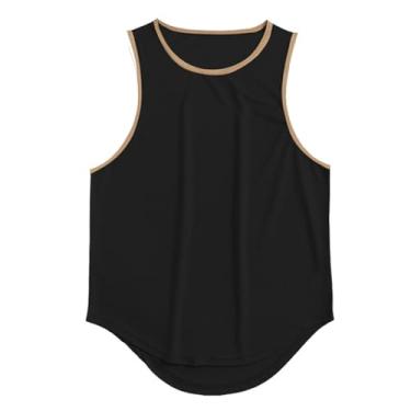 Imagem de Camiseta regata masculina Active Vest Body Building Muscle Fitness com ajuste solto para treino, Preto, M