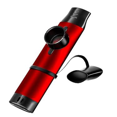 Imagem de Kazoos para adultos, Kazoo de metal com 5 diafragmas de flauta, Kazoos com tom ajustável para guitarra, ukulele, violino, piano, teclado, instrumentos musicais mini Kazoos para crianças em grande volume (vermelho)