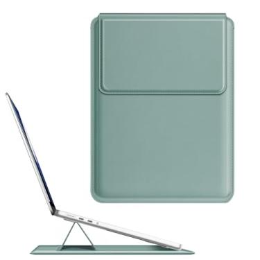 Imagem de Fintie Capa para MacBook Air 13.6 A3240 A3113 A2681, Pro 14 A3401 A3185 A3112 A2992 A2918 A2779 A2442, MacBook Pro/Air 13 - Capa fina de couro PU com suporte, verde