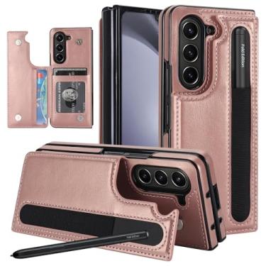 Imagem de Asuwish Capa de telefone para Samsung Galaxy Z Fold 6 5G 2024 capa carteira com compartimento S Pen SPen suporte para cartão de crédito suporte fino robusto bolsa móvel acessórios para celular ZFold6