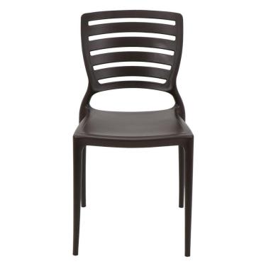 Imagem de Cadeira Tramontina Sofia Encosto Horizontal Em Polipropileno E Fibra De Vidro Marrom