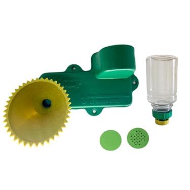 Imagem de Kit Alimentador Labirinto ASF Com Entrada Grande, Bebedor e Tampinhas (Verde)