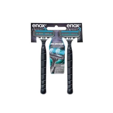 Imagem de Kit 2 Aparelho De Barbear Descartável Barbeador 3 Lâminas Enox Expert