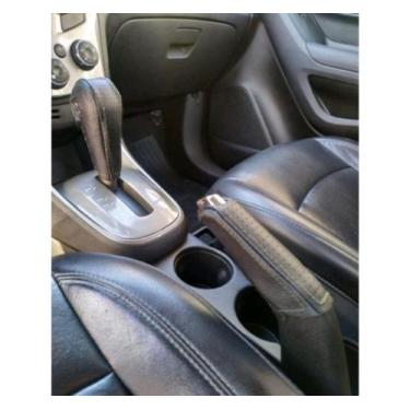 Imagem de Capa couro Manopla câmbio Automático e freio de mão Chevrolet Onix Joy