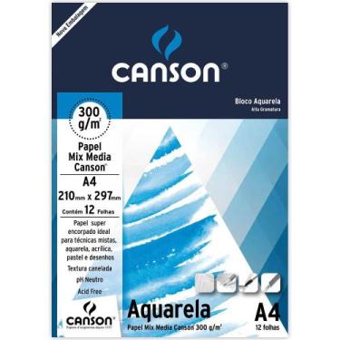Imagem de Bloco Aquar. Mix Media 300gr 7180 A4 Canson