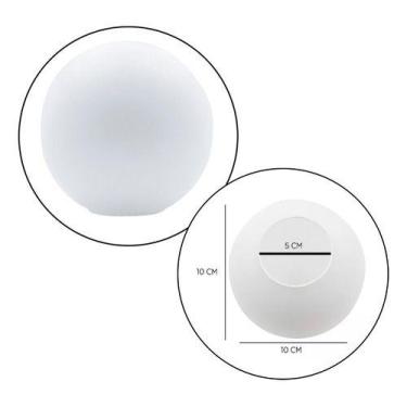 Imagem de Globo Vidro Esfera Bola 10 Cm Diâmetro Fosco Sem Colar Branco - TANGER
