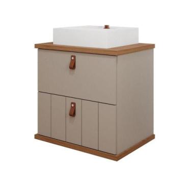 Imagem de Gabinete Para Banheiro 60Cm 100% Mdf 1 Gaveta 1 Porta Basculante Milan