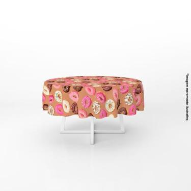 Imagem de Toalha de Mesa Redonda Rosquinhas 140x140cm - PRESENTE-BRINDE, Marrom