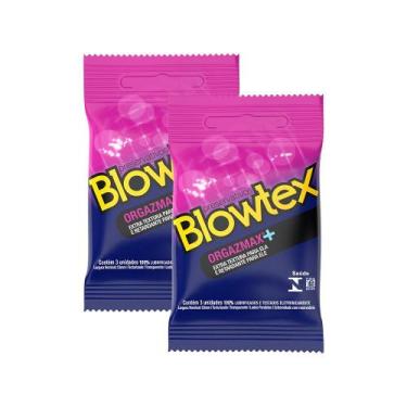 Imagem de Kit c/ 2 Pacotes Preservativo Blowtex Orgazmax c/ 3 Un Cada
