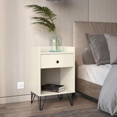Imagem de Mesa de Cabeceira Gabriela Plus cor Off White - Comprar moveis para su