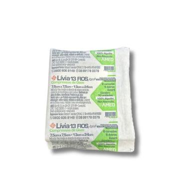 Imagem de Compressa de Gaze Estéril 13 Fios 7,5cm x 7,5cm (13cm x 24cm) Livia 10
