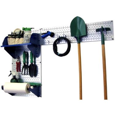 Imagem de Wall Control Kit organizador de ferramentas de jardim para armazenamento e organização Pegboard Garden com pegboard metálico e acessórios azuis