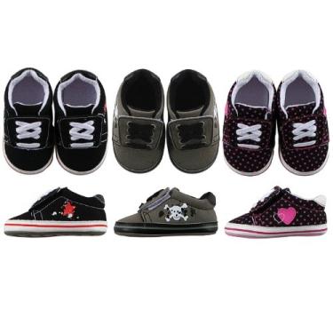 Imagem de Luvable Friends Tênis skatista para bebê, estrela preta, Estrela preta, 6-12 meses