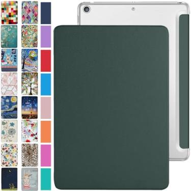 Imagem de DuraSafe Cases Capa traseira rígida para iPad 10,9 polegadas 10ª geração [iPad 10 2022] Capa traseira rígida de couro PU inteligente com três dobras - verde escuro