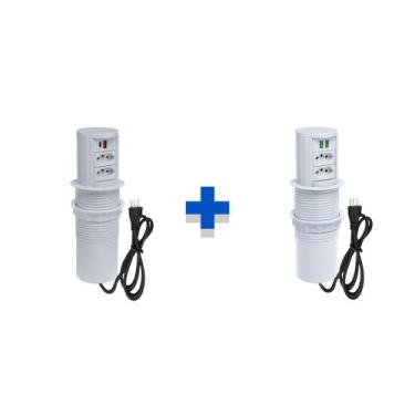 Imagem de Kit Torres Tomadas Totem Automático 2 Tom 20A 2 e 2USB 4.9A - CONNECT 