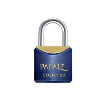Imagem de Cadeado com Chave 20mm Latão Azul Color Line Papaiz